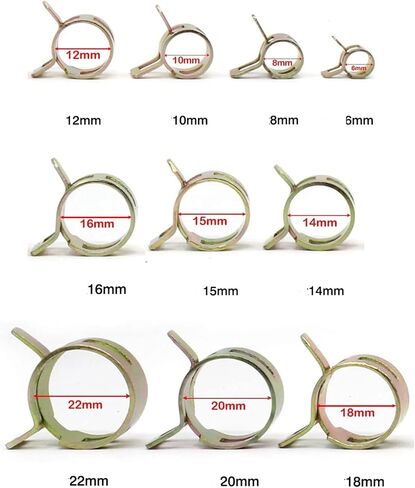 مجموعة تشويش المشابك ، 115 PCS Spring Hose Clamps 6-22mm المشابك الزنبركية خرطوم مشابك الهواء مثبت in Saudi Arabia