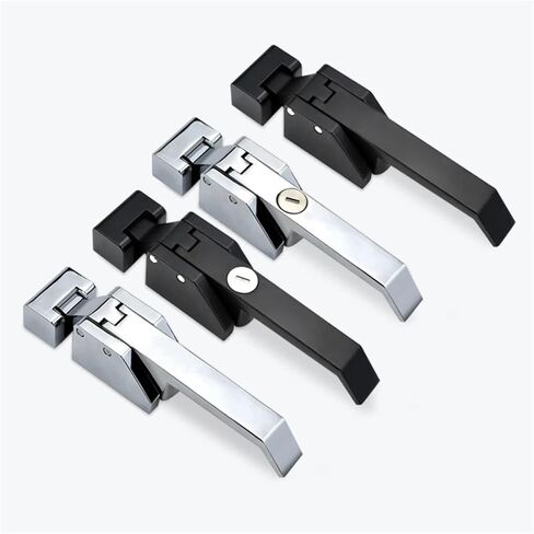 Freezer Handle Oven Door Hinge Cold Storage Store Industrial Lock Laboratory Latch Hardware Pull Part Equipment Plant 1Pcs(Chrome with Key) in Saudi Arabia