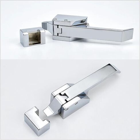 Freezer Handle Oven Door Hinge Cold Storage Store Industrial Lock Laboratory Latch Hardware Pull Part Equipment Plant 1Pcs(Chrome with Key) in Saudi Arabia