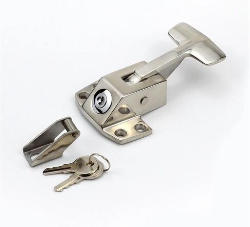 Industrial Freezer Handle Oven Test Oven Oven Door with Lock Cylinder Lock Spring Handle Side Door Handle 1Pcs(Kirsite,with Key) in Saudi Arabia