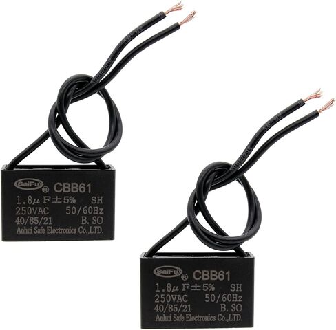 CBB61 4UF 2 -WARE 250V AC CAPACITOR - حزمة من 2-50/60 هرتز - مكثفات أفلام البولي بروبيلين متوافقة مع ترحيل الطاقة الكهربائية المكثف in Kuwait