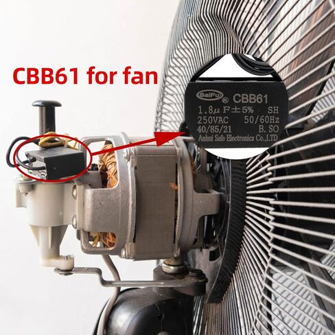 CBB61 4UF 2 -WARE 250V AC CAPACITOR - حزمة من 2-50/60 هرتز - مكثفات أفلام البولي بروبيلين متوافقة مع ترحيل الطاقة الكهربائية المكثف in Kuwait