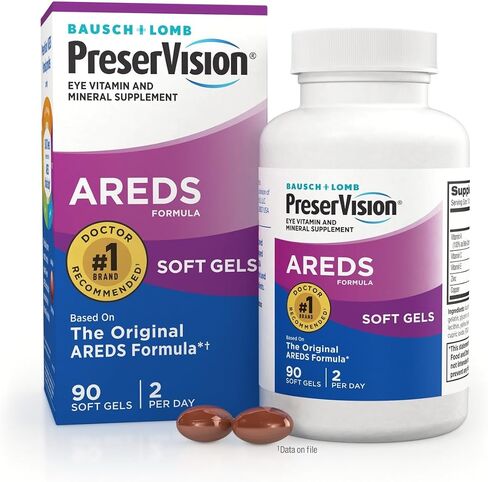 PreserVision AREDS Eye Vitamin & Mineral Supplement, Contains Vitamin C, A, E, Zinc & Copper, 90 Softgels (Packaging May Vary) in Saudi Arabia