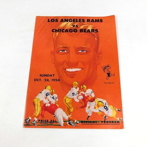 1954 Chicago Bears at Los Angeles Rams NFL Football Program 10-24-54 - NFL Programs in Saudi Arabia