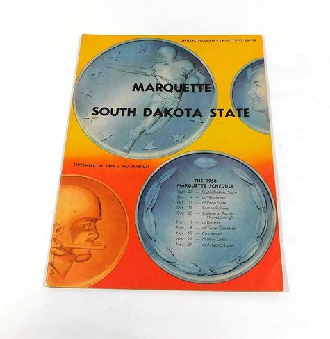 1958 South Dakota State at Marquette College Football Program 9-20-58 - College Programs in Saudi Arabia