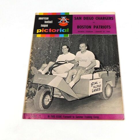 1966 Boston Patriots at San Diego Chargers AFL Football Program 8-27-66 - NFL Programs in Kuwait
