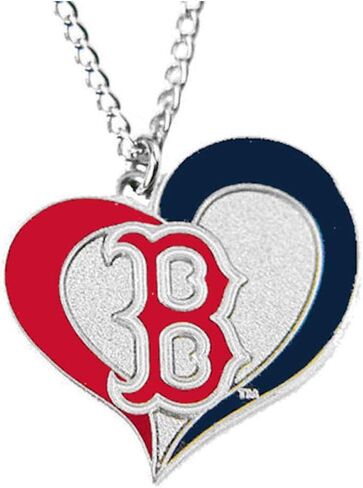 Aminco MLB Boston Red Sox Swirl Heart Necklace in Saudi Arabia