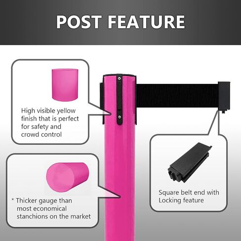 VIP Crowd Control Controw Retractable Stanchion Stanchion Leare Manage Manier Set ، 36 "HT ، 78" Belt (2 M. in Kuwait