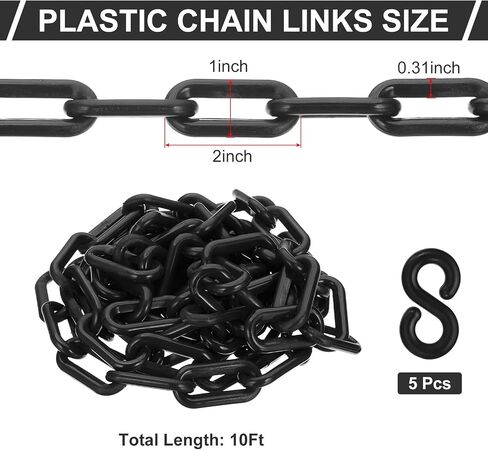 PATIKIL Red/White Plastic Chain, 39 ft 8mm Safety Barrier Chain for Crowd Control, Queue Line, Parking, Fence, Gate, Concert, Construction Site and Decoration in Saudi Arabia