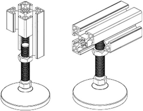 D80xM12x100mm M12x150mm M16x100mm M16x150mm Aluminum Profile Hoof Joint Support Foot Cup Machine Screw Nylon Fixed Foot Cup CNC(D80xM24x150) in Saudi Arabia