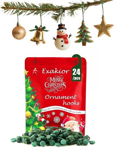 Ornament Hooks – Essential Christmas Tree Decorating Hangers Great Xmas Ornament Hooks for Hanging Christmas Decorations 35 PCS(Green) in Kuwait