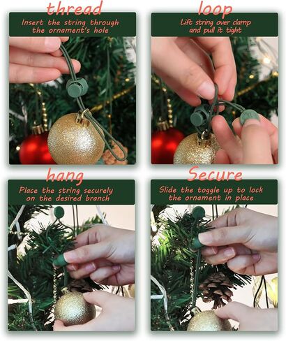 Ornament Hooks – Essential Christmas Tree Decorating Hangers Great Xmas Ornament Hooks for Hanging Christmas Decorations 35 PCS(Green) in Kuwait