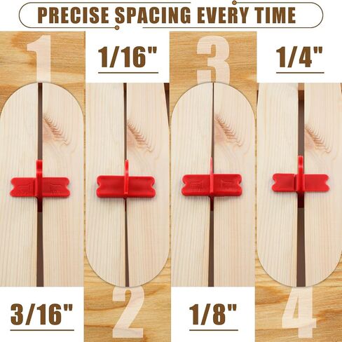 6 PCS ABS Deck Spacer Tool ، 4 سماكة فواصل لوحة سطح السفينة (1/16 "، 1/8" ، 3/16 "، 1/4") للضغط الخشب PVC Poard Composite (RED) in Kuwait