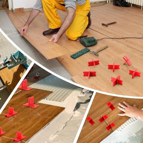 6 PCS ABS Deck Spacer Tool ، 4 سماكة فواصل لوحة سطح السفينة (1/16 "، 1/8" ، 3/16 "، 1/4") للضغط الخشب PVC Poard Composite (RED) in Kuwait