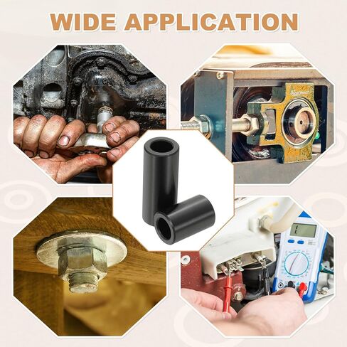 Patikil 6pcs فواصل الألومنيوم ، 5/16 × 1/2 الفواصل المعدنية الألومنيوم 5/16 لتر فاصل المسمار جولة جلبة غير مستقرة من 5/16 بوصة البراغي ، الأسود in Kuwait