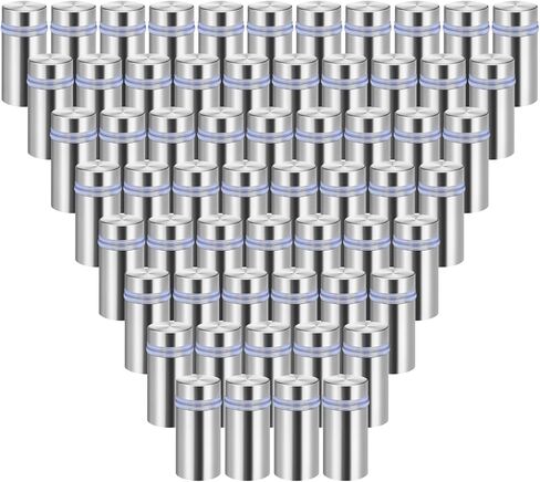 60 Pcs Sign Standoff Screws, Advertising Screws Stainless Steel Wall Standoff Mounts Glass Acrylic Nail for Glass Artwork and Sign Displays, Stainless Steel Sign Mounting Bracket (1/2 x 1 Inch) in Kuwait