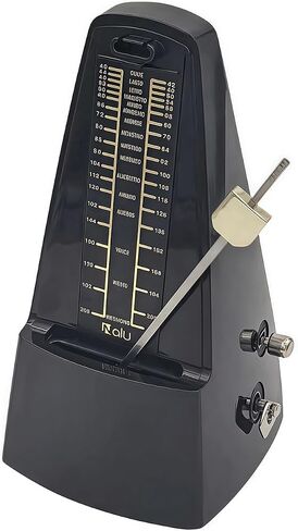 NALU Metronome - Classic Mechanical Wind-Up Design with Bell for Piano, Guitar, Violin & All Instruments (N-Transparent) in Saudi Arabia