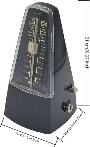 NALU Metronome - Classic Mechanical Wind-Up Design with Bell for Piano, Guitar, Violin & All Instruments (N-Transparent) in Saudi Arabia