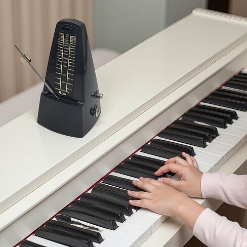 NALU Metronome - Classic Mechanical Wind-Up Design with Bell for Piano, Guitar, Violin & All Instruments (N-Transparent) in Saudi Arabia
