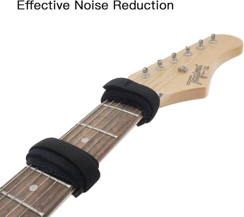 Soundspire 3-Pack Guitar String Silencer, 185mm Noise Reducer for Electric/Acoustic/Bass Guitars with Cotton Pad & Adjustable Strap in Kuwait