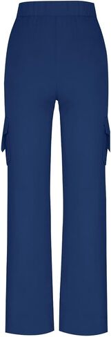 Cargo Pants Women Plus Size Stretchy Flare Yoga Leggings Palazzo Casual Drawstring Wide Leg Pants Side Pocket in Saudi Arabia