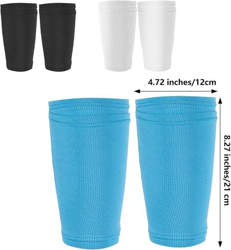 3 Pairs Soccer Shin Guards Sleeves for Youth Adult, Shin Pad Compression Sleeve with Optimized Insert Pocket for Football Soccer Sport in Saudi Arabia