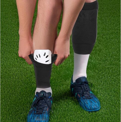 3 Pairs Soccer Shin Guards Sleeves for Youth Adult, Shin Pad Compression Sleeve with Optimized Insert Pocket for Football Soccer Sport in Saudi Arabia