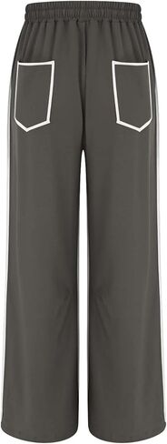 Sweatpant for Women Baggy Elastic Waist Wide Leg Drawstring Harem Pants Striped Athletic Summer Trouser with Pocket in Saudi Arabia