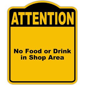 لا طعام أو مشروب في منطقة المتجر انتباه أصفر أسود الألومنيوم مركب مركب 20 × 24 بوصة in Kuwait