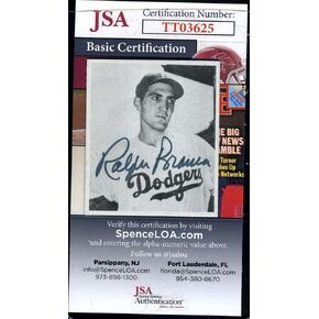 Ralph Branca JSA Coa Autograph 1976 HRT/RES 1947 Bowman Reprint Signed - Baseball Slabbed Autographed Cards in Kuwait
