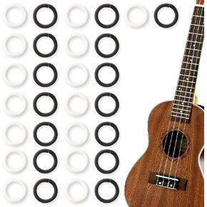 30 Pcs Guitar Tuner Spacer, Guitar Tuning Washers, Washers Tuner Peg Spacers for Acoustic Electric Guitars, Electric Guitar Accessories, 15 Pcs White Plastic, 15 Pcs Black Metal in Kuwait