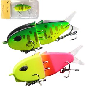 Mini Glide Bait Whopper Popper Fishing Lure, Slow Sinking Wide S Motion Smooth Multi-Jointed Glide Bait for Catfish,Pike Perch, Floating Pencil Bass Freshwater or Saltwater in Saudi Arabia