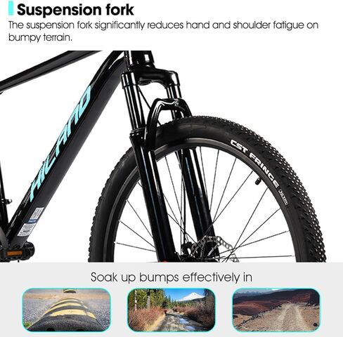 HILAND 26 Inch Mens and Womens Mountain Bike,21 Speed Mountain Bicycle with Dual Disc Brake, Front Suspension Fork, High Carbon Steel Frame Urban Commuter Bike for Adults in Kuwait
