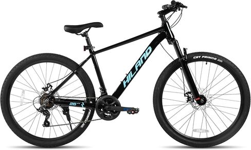 HILAND 26 Inch Mens and Womens Mountain Bike,21 Speed Mountain Bicycle with Dual Disc Brake, Front Suspension Fork, High Carbon Steel Frame Urban Commuter Bike for Adults in Kuwait