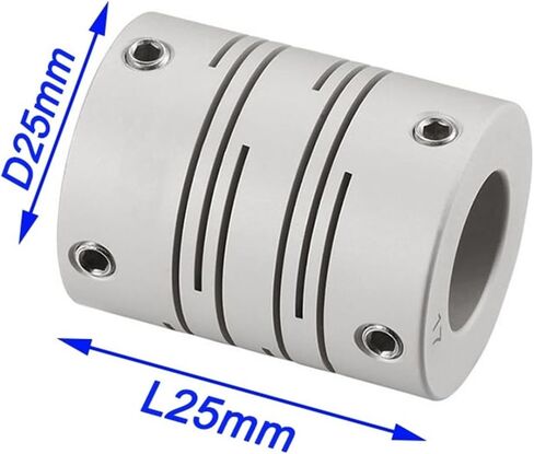 D25L25 CI Parallel Line Coupling D25L25 5/6/6.35/8/10/12mm Aluminum Alloy 3D Printer Coupling Groove Type Elastic Screw Coupling 1Pcs(9.35x10) in Saudi Arabia
