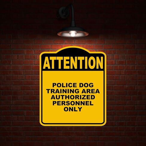 منطقة تدريب الكلاب على الشرطة الموظفين فقط الاهتمام الصفراء الأسود الألومنيوم المركب 8.5 × 10 بوصات in Kuwait