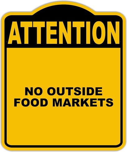 لا توجد أسواق طعام خارجية الاهتمام بالألومنيوم الأسود الصفراء علامة مركب 8.5 × 10 بوصات in Kuwait