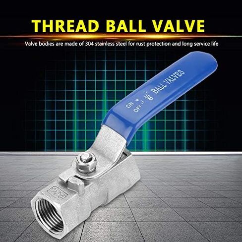 Ball Valve,1/4" NPT SS 304 Stainless Valves Ball Valves Steel Ball Valve Full Port 1000 WOG for Water Oil and Gas with Blue Locking Handles 0.25" Accessories(3/8"(3 points)) in Saudi Arabia