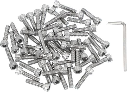 PATIKIL 50 PCS مسامير غطاء رأس المقبس السداسي مسامير ، M4 × 12 مم مسامير المسمار المسمار المقياس المتجول in Saudi Arabia