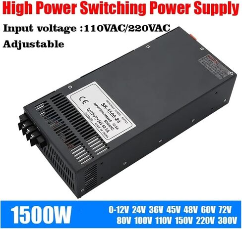 1500W Supply Resplable Resplable Supply 0-12V 15V 24V 36V 48V 60V 72V 110V 220V 300V INPUT 110VAC 220VAC AC/DC (0-60V 0-25A-1500W ، 110VAC) in Kuwait