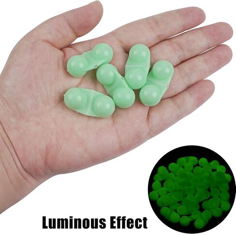 Fishing Double Rattle Beads,40pcs Catfish Rig Fishing Attractants Fishing Bells Accessories for Catfish Bass Pompano Striper in Saudi Arabia