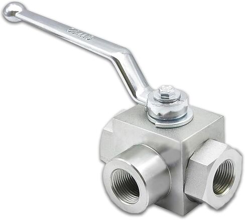 Tiemin عالية الضغط صمام الكرة الهيدروليكية 3/8 "NPT ، 3 طريق صمام الكرة ، 3/8 بوصة الصمام الهيدروليكي 7250 رطل ، والفضي. in Kuwait