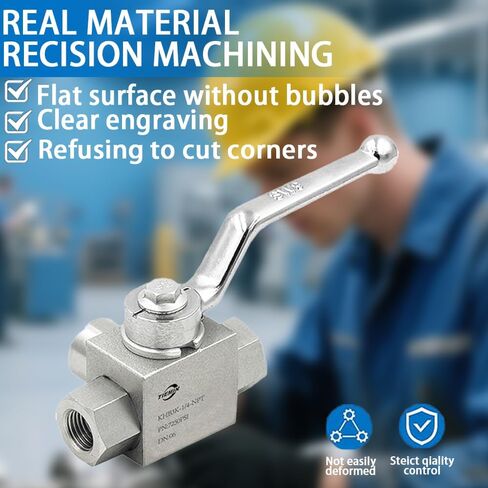 Tiemin عالية الضغط صمام الكرة الهيدروليكية 3/8 "NPT ، 3 طريق صمام الكرة ، 3/8 بوصة الصمام الهيدروليكي 7250 رطل ، والفضي. in Kuwait