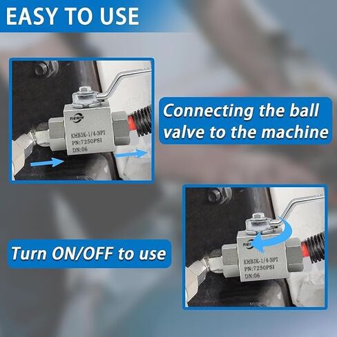 Tiemin عالية الضغط صمام الكرة الهيدروليكية 3/8 "NPT ، 3 طريق صمام الكرة ، 3/8 بوصة الصمام الهيدروليكي 7250 رطل ، والفضي. in Kuwait