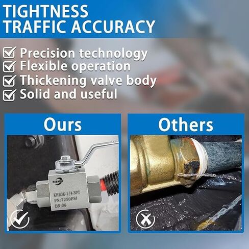Tiemin عالية الضغط صمام الكرة الهيدروليكية 3/8 "NPT ، 3 طريق صمام الكرة ، 3/8 بوصة الصمام الهيدروليكي 7250 رطل ، والفضي. in Kuwait
