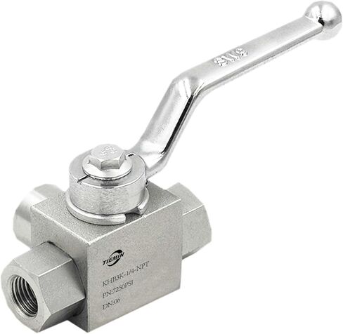 Tiemin عالية الضغط صمام الكرة الهيدروليكية 3/8 "NPT ، 3 طريق صمام الكرة ، 3/8 بوصة الصمام الهيدروليكي 7250 رطل ، والفضي. in Kuwait