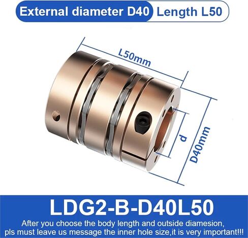 LDG1-B-D40L35 LDG2-B-D40L50 Flexible Motor Shaft Coupler LDG D40L35/L50 Diaphragms Aluminium Coupling Cardan Accessories Connector for 3D Printer CNC 1Pcs(LDG1-B-D40L35-8X9) in Saudi Arabia