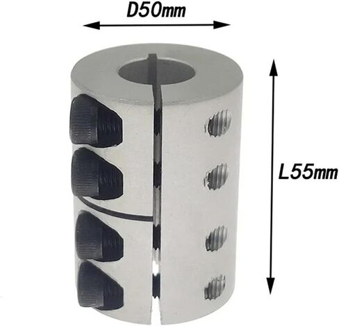 D50L55 Rigid Shaft D50L55 Coupler Clamp Stepper Servo Motor Coupling 3D Printer Parts 8/10/12/14/15/16/18/20/22mm Coupler 1Pcs(15X16) in Saudi Arabia