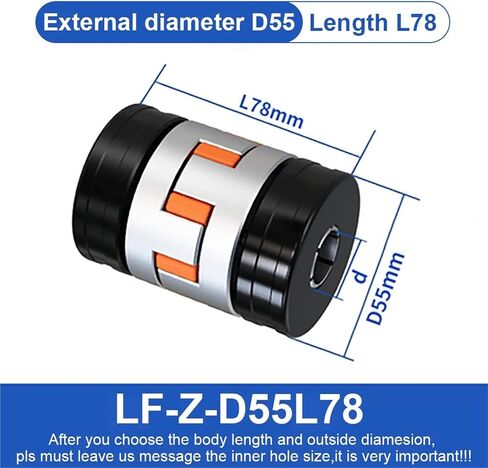 LF-Z-D55L78 SHAFT COUPLER LFZ D55L78 PLUM LLOSSOM SEXPLISION CONIVETIONITY HIGH TORQUE Universal Confer 3D PRINTER 1PCs (LF-Z-D55L78-22X22) in Saudi Arabia