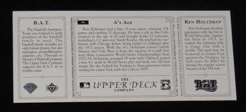 Ken Holtzman موقعة 1993 Upper Deck Card Allimed Heroes Baseball Card (A's) - MLB موقعة بطاقات البيسبول in Saudi Arabia